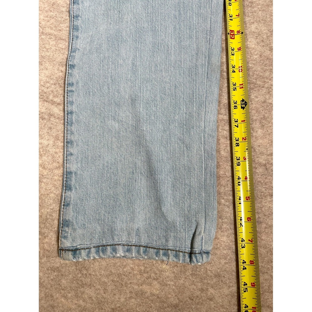 Levis 501 Original Fit Jeans Mens 38x34 Blue Denim Cotton High Rise Light Wash - Picture 14 of 16